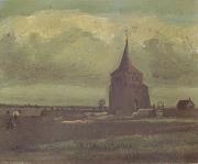 Vincent Van Gogh The old Tower of Nuenen with a Ploughman (nn04) oil painting